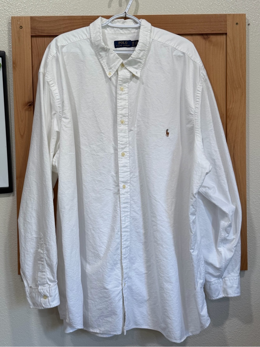 Ralph Lauren Men's White Button-Down Oxford Shirt with Polo Pony